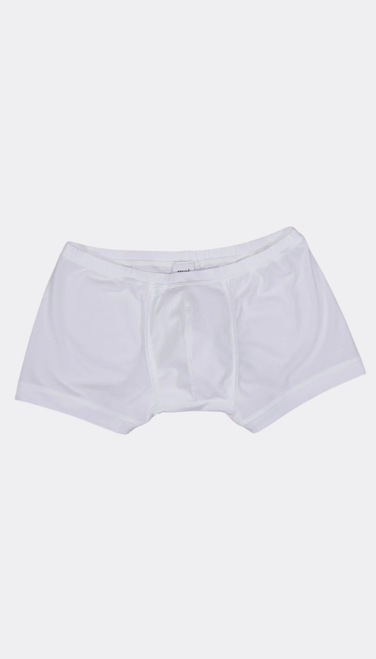White boxer briefs on a grey background