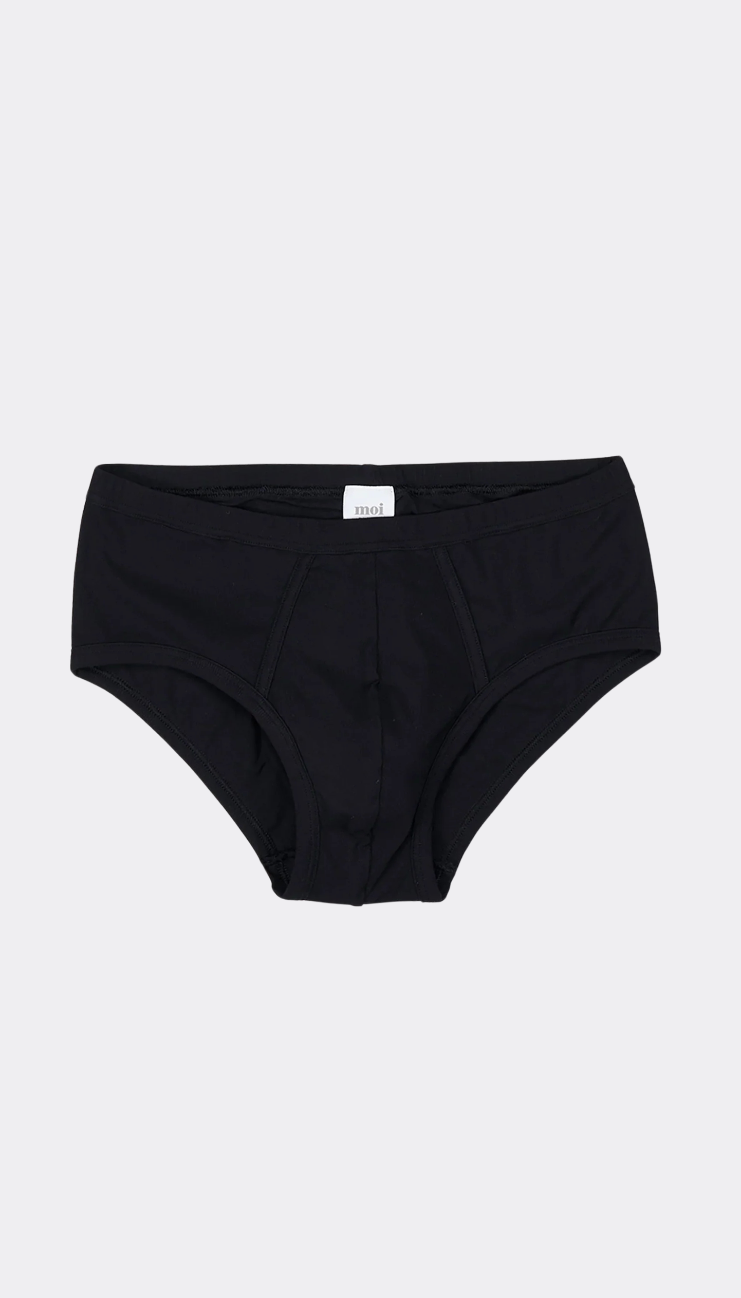 Black underwear on a light gray background