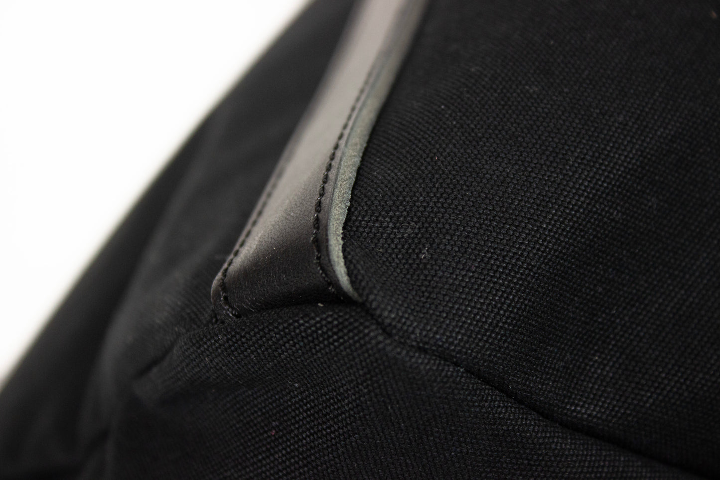 Closeup of black weekender bag from SUPERMARQUE