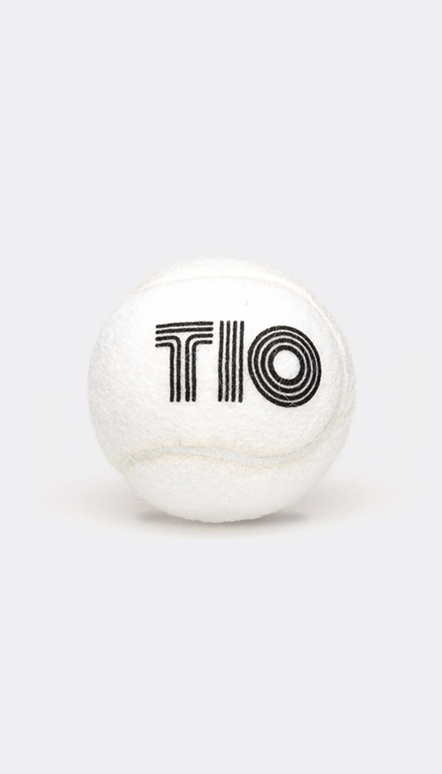 A single white padel ball with the brand name 'TIO TIO' printed in black.