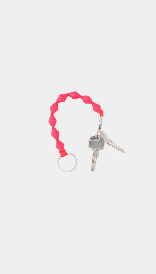 Hot Pink ZigZag Keychain