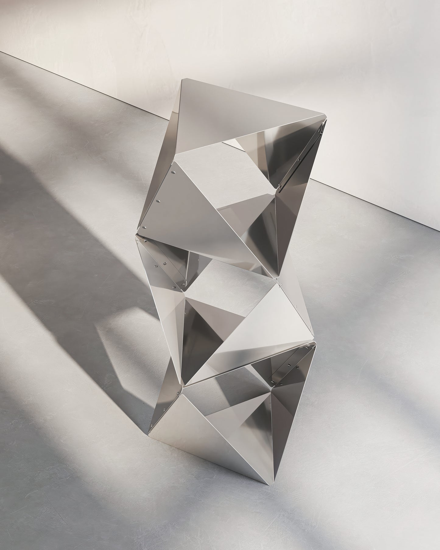 Multiple Anobjct Crystal side tables stacked on top of each other