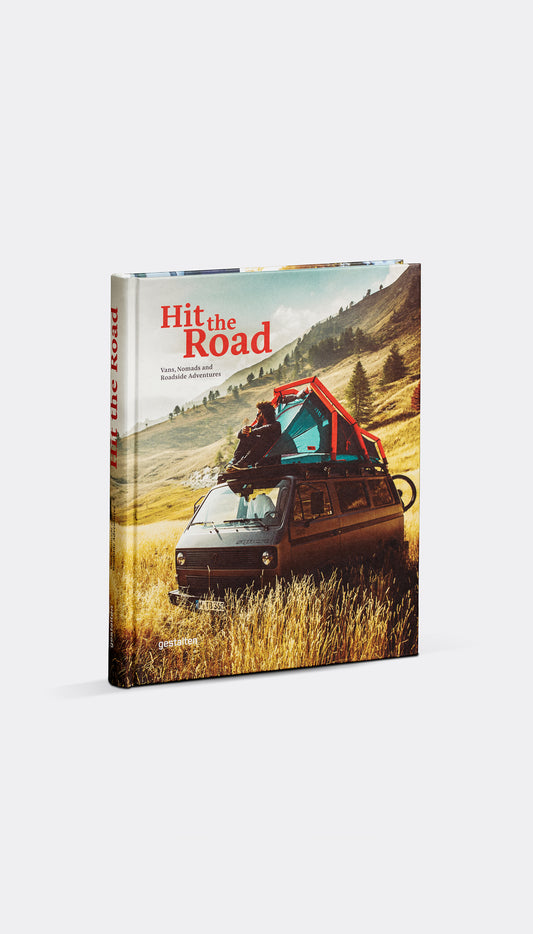 Front cover of the Hit the Road book by gestalten showing an image of a camp van