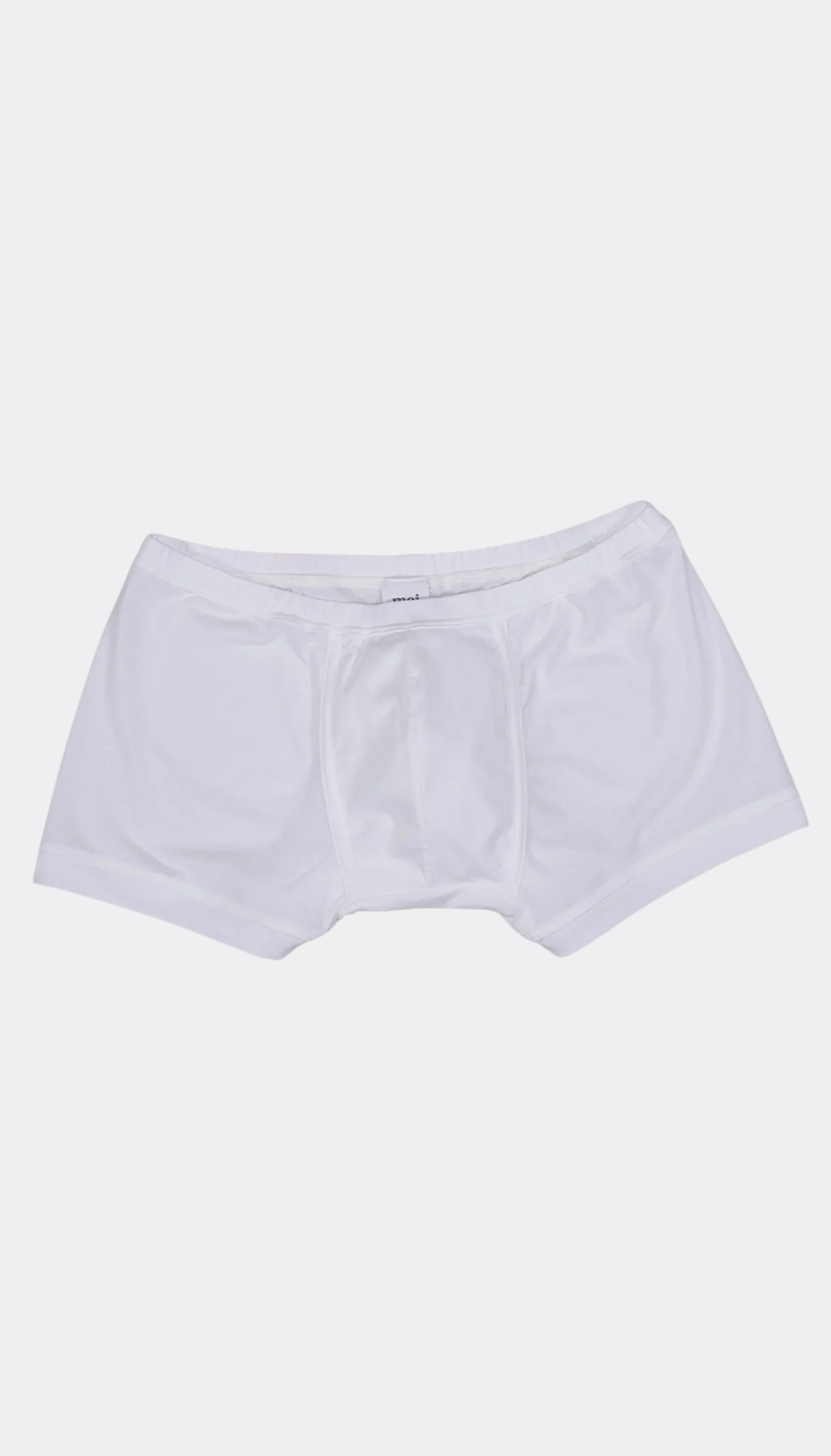 White boxer briefs on a grey background