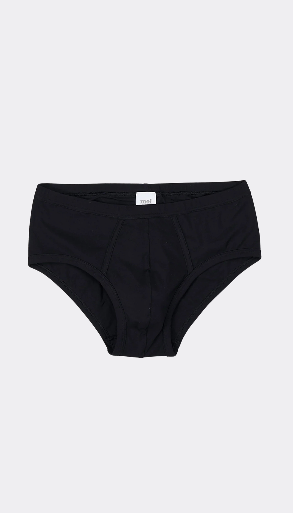 Black underwear on a light gray background