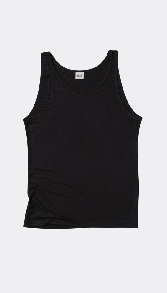 Black tank top on a white background