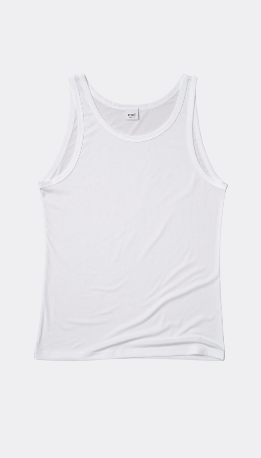 White tank top on a grey background