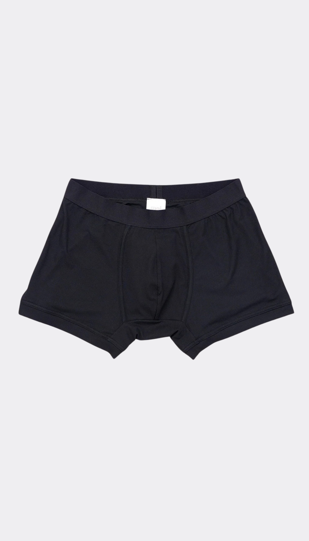 Moi-basics black boxer briefs on a light gray background